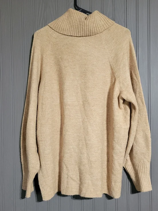 Banana Republic Turtleneck Knit Sweater Pullover Tan Brown Women's Large - Picture 2 of 7
